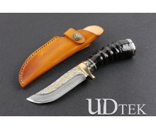 Collection Damascus flying golding dragon hunting knife (limited edition) UD405112